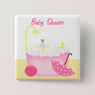 Pin för Sudsy Bathtub Rosa Flicka Shower Pin Knapp