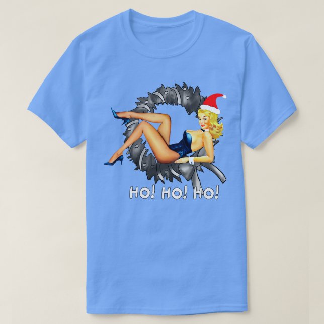 Pin Girl mor claus God jul T Shirt (Design framsida)