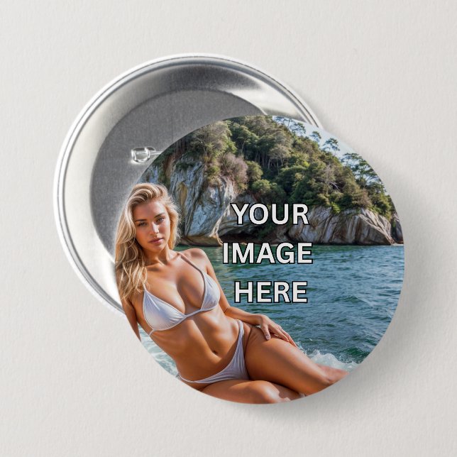 PIN IT! 📌 Custom Buttons – Add Image or Text Knapp (Framsida & baksida)