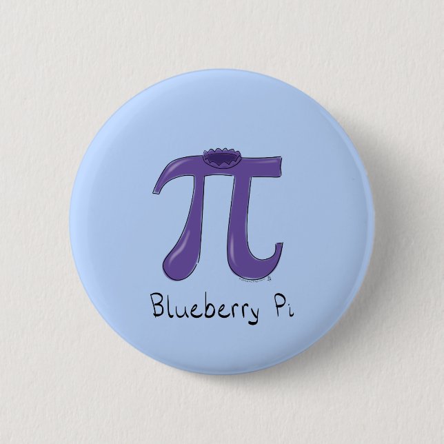 Pin-knapp för blåbär i Cute Math Pi Day Knapp (Framsida)