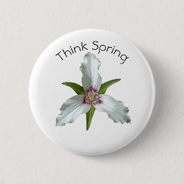 Pin-knapp för färgtråd av Trillium Vår Wildblome Knapp