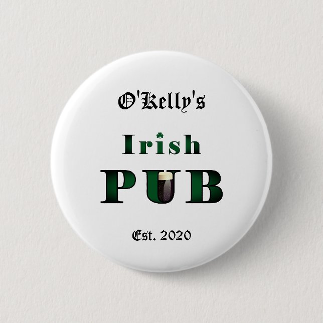 Pin-knapp för Irish Pub Pub Tavern Knapp (Framsida)