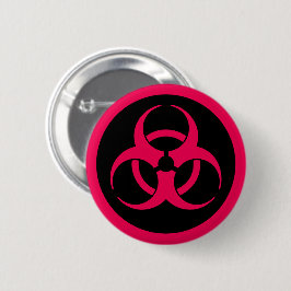 Pin-knapp för röd biofarosymbol knapp