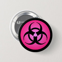 Pin-knapp för rosa biofarosymbol knapp