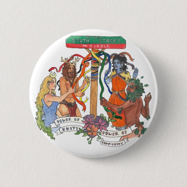 Pin-knapp för South Street Circle Knapp (Framsida)