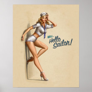 PIN-kod för Hej Sailor Vintage Poster