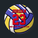 PIN-kod för Volleyball Player-nummer på skolsport Knapp<br><div class="desc">En perfekt för sportfantaster,  idrottsmän,  spelare,  tränare eller kapten i basebolllaget. Du kan anpassa ordalydelsen så att den passar alla evenemang med det här idrottstemat,  oavsett om det är födelsedag,  mästerskap firande eller vinnande party.</div>