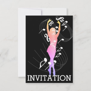 Pin Lila Musical Dance Festival Girl Night Out Inbjudningar