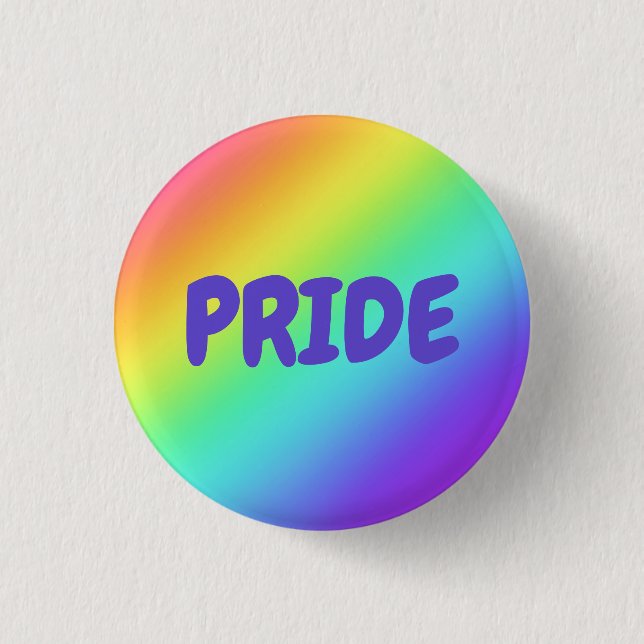 Pin-on-knapp för PRIDET Bright Rainbow Knapp (Framsida)