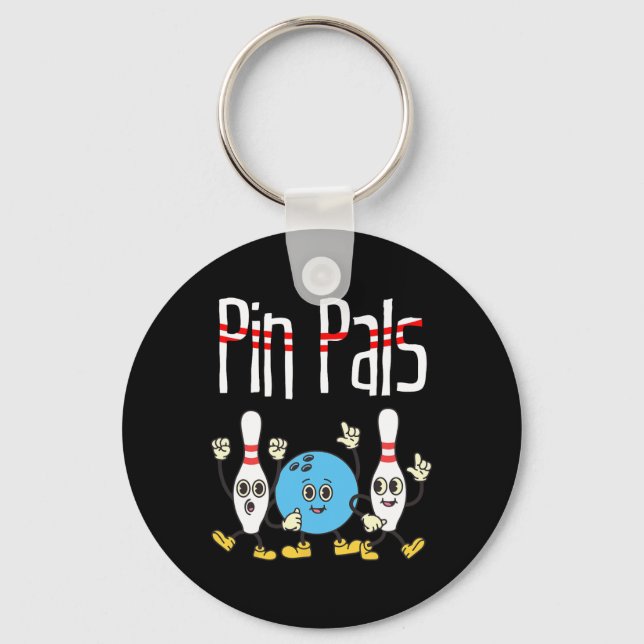 Pin Pals Bowling Ball and Stift Dancing Meme Kawai Nyckelring (Framsida)