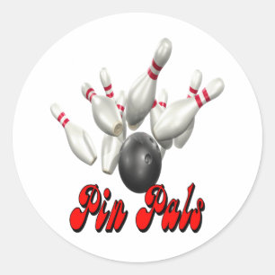 Pin Pals bowling Runt Klistermärke