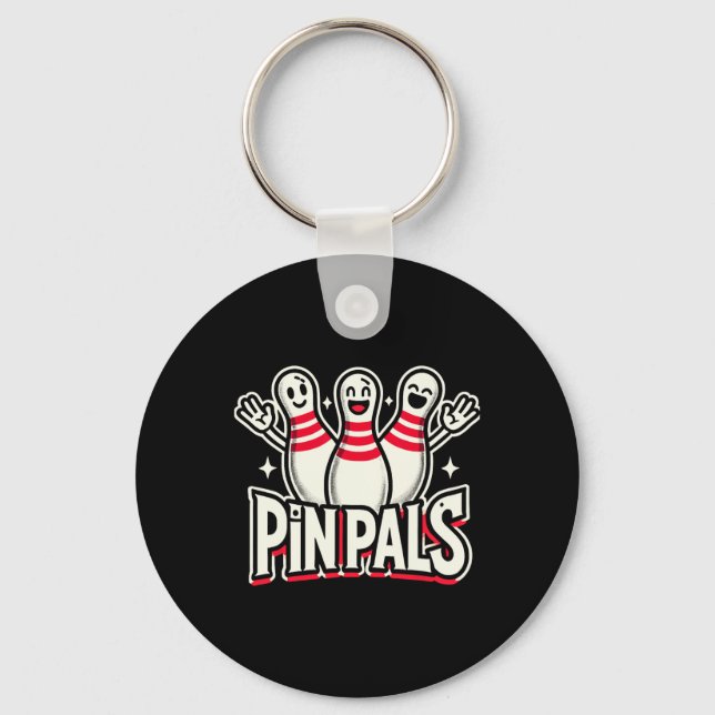 Pin Pals Bowling Shirt Bowl Shirt Bowling League B Nyckelring (Framsida)