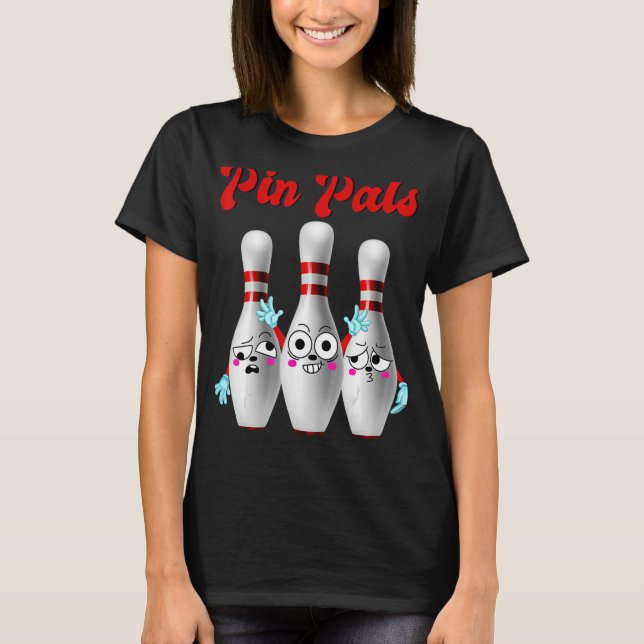 PIN PALS Cute Bowling För manar kvinnor och barn T Shirt (Framsida)