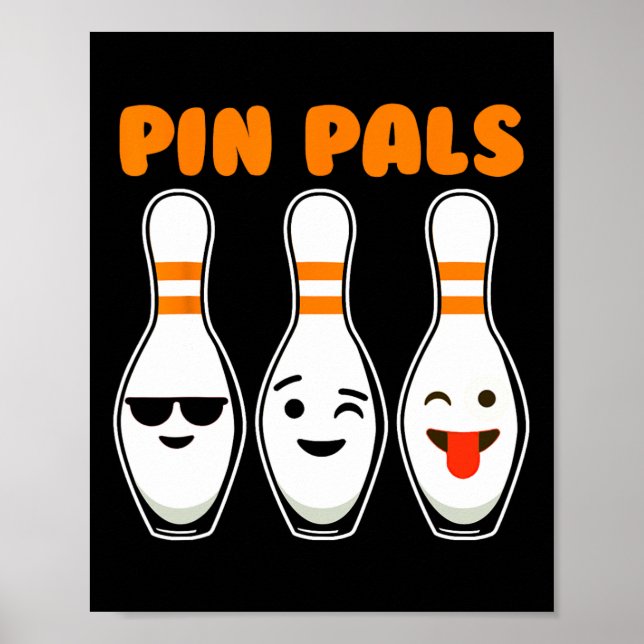 Pin Pals Cute Funny Bowling Poster (Framsidan)