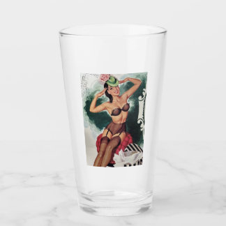 PIN PIN GIRL PINT GLASS GLASKOPP
