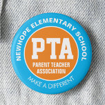 Pin PTA Parent Teacher Association Knapp<br><div class="desc">Den här stilen är designad för föräldralärarförbundet. Dess färg står ut och typsnitt är lätt att läsa. Både texterna ovan och grund går att redigera med namn och slagord i skolan. ♥ ♥ Om du har problem med att anpassa den här produkten eller vill ha den här designen på en...</div>