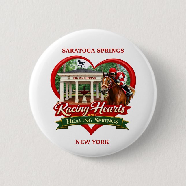 Pin - Racing Hearts and Healing Springs Knapp (Framsida)