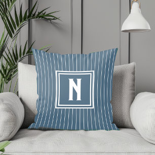 Pin Rand - flottan + vit - Monogram Kudde