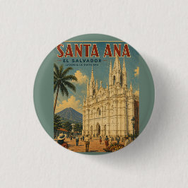 Pin Santa Ana, El Salvador Retro poster Knapp