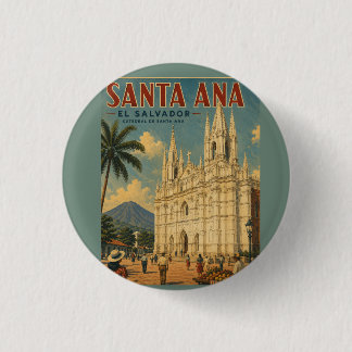 Pin Santa Ana, El Salvador Retro poster Knapp