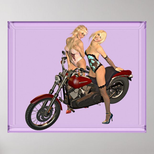 Pin-up biker girls poster (Framsidan)