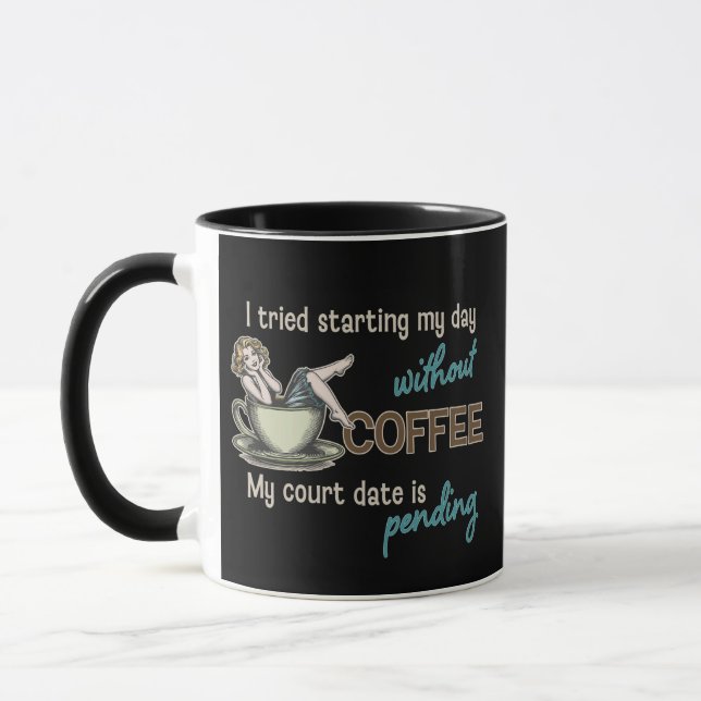 Pin-up-flicka Kaffeberoende  Mugg (Vänster)