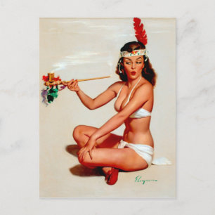 Pin-Up för fredspipe Vykort