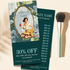 Pin Up Girl Cosmetolog Hair makeup artist Reklamkort