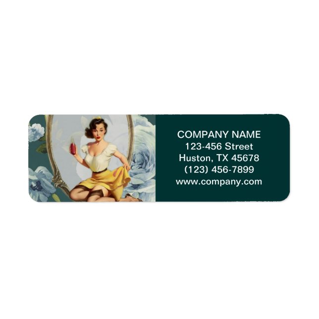 Pin Up Girl Cosmetolog Hair makeup artist Returadress Etikett (Framsidan)