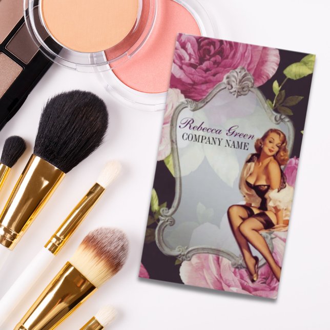 Pin Up Girl Cosmetolog Hair makeup artist Visitkort (Skapare uppladdad)