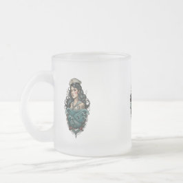 pin up girl glass frostad glasmugg