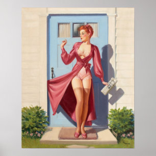 Pin-Up Girl på morgonen Poster