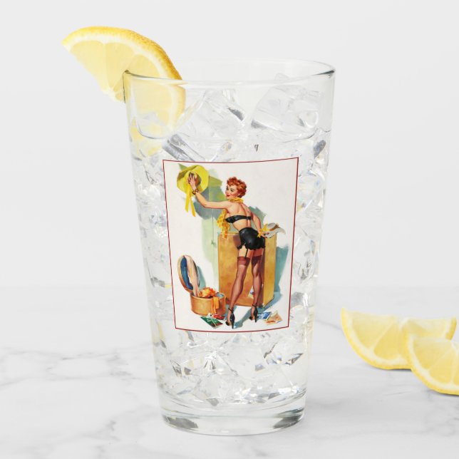 Pin Up Girl - Pint Glass Glaskopp (Framsida Ice)