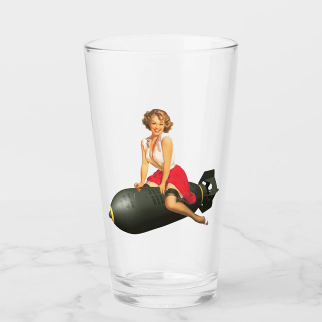 Pin Up Girl - Pint Glass Glaskopp (Framsida)