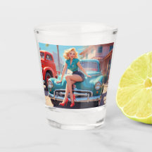 Pin-up-glas av hett glas