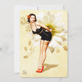 Pin-up-gruppinbjudan för daisy Ansikte Inbjudningar