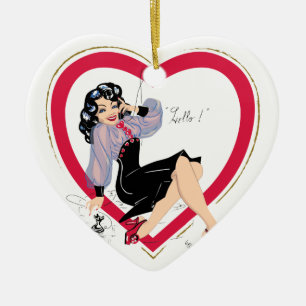Pin-up-ornament Julgransprydnad Keramik