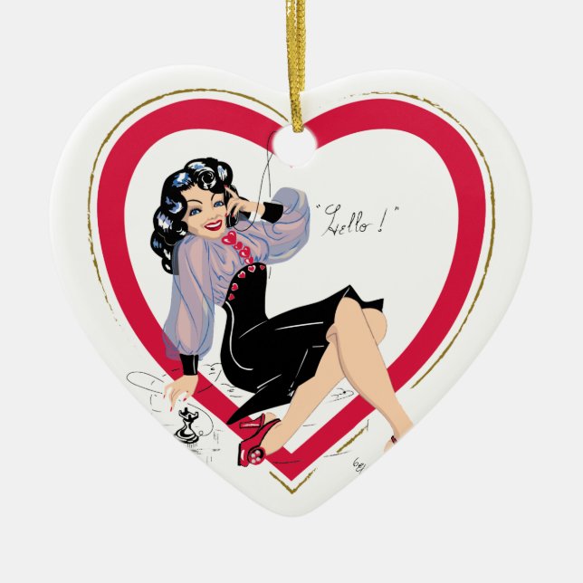 Pin-up-ornament Julgransprydnad Keramik (Framsidan)