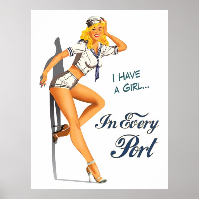 Pin-up Sailor Girl Poster (Framsidan)