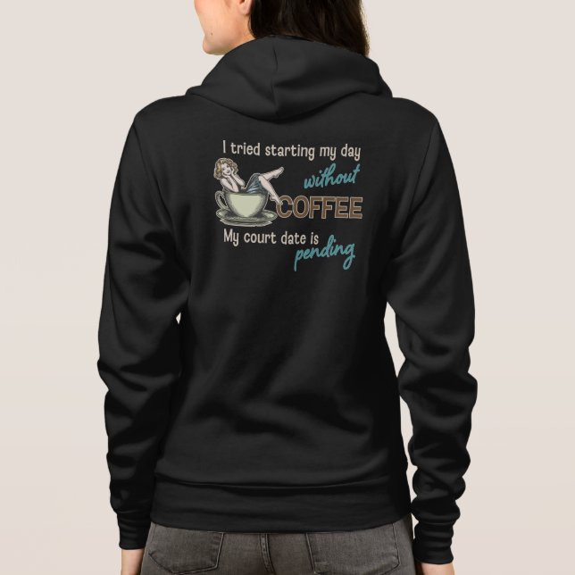 Pin-up tjej kaffeberoende  t shirt (Baksida)