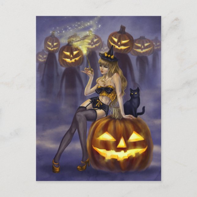 Pin-Up Witches - jag lägger en stavning på dig Vykort (Framsida)