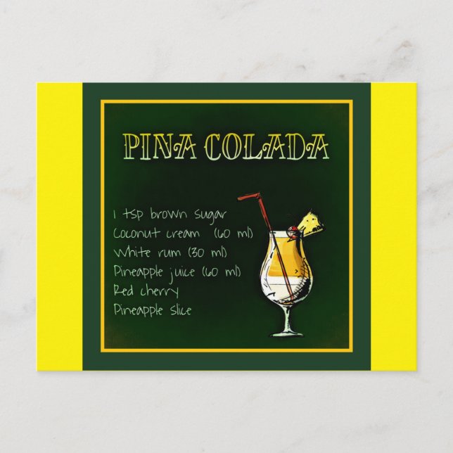 Pina-colada-854511 PINA COLADA RECIPE ALCOHOLIC BE Vykort (Framsida)