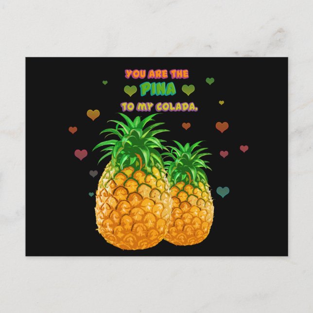 Pina Colada Ananas Vykort (Framsida)