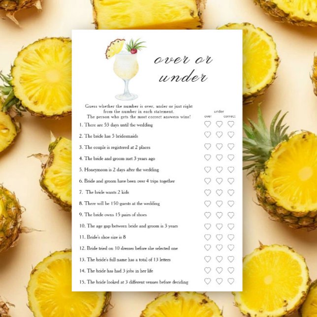 Pina Colada Bröllopsdusch - Över eller under spel (Skapare uppladdad)