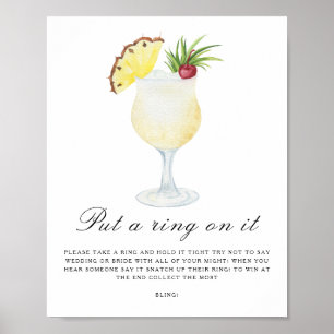 Pina colada bröllopsdusch - Sätt en ring på det sp Poster