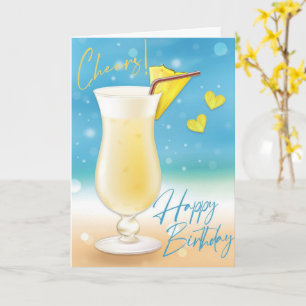 Pina Colada Cheers Grattis på födelsedagen Card Kort