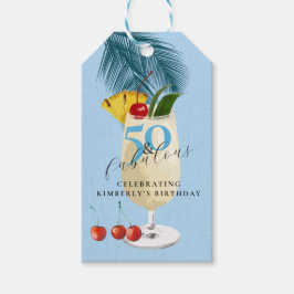 Pina Colada Cherry Cocktail 50:e Födelsedagsfesten Presentetikett