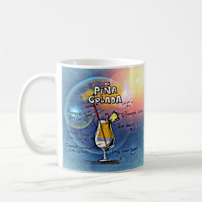 Pina Colada Cocktail (#5 of 12 Drink Recipe Sets) Kaffemugg (Vänster)