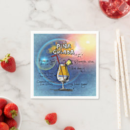 Pina Colada Cocktail (#5 of 12 Drink Recipe Sets) Pappersservett