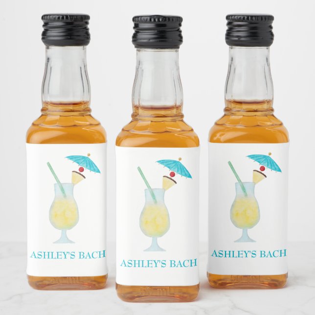 Piña Colada Cocktail Bröllop Gåva Sällskapsdamer Spritflaskor Etikett (Flaskor)